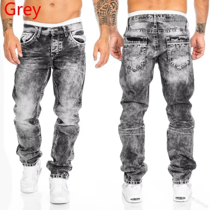 Jeans homme décontractés, fin et léger, pantalon crayon, toile adoucissante, extensibles, multi-saisons, bouton volant