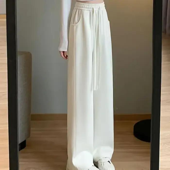 FjBaggy-Pantalon taille haute pour femme