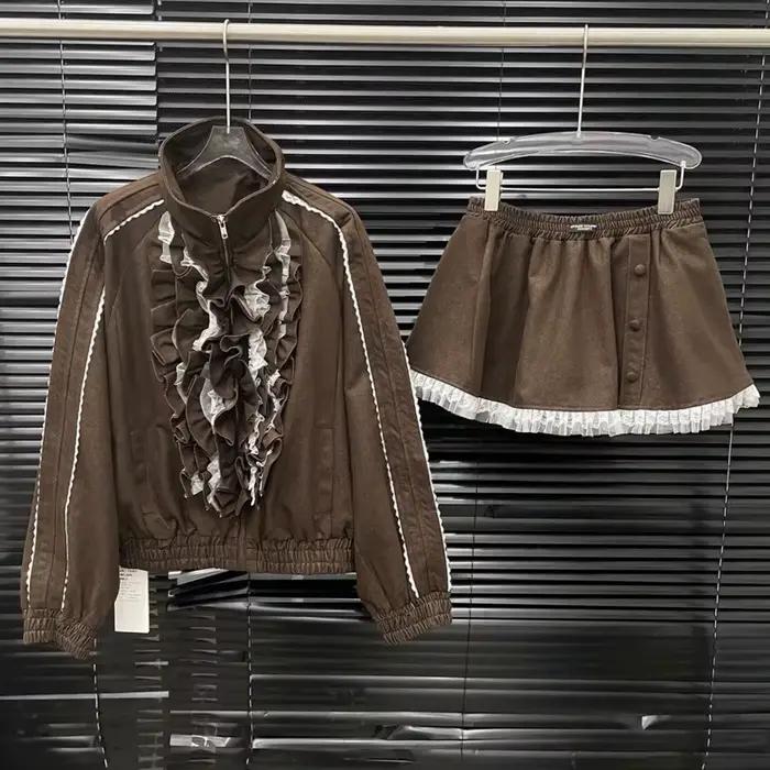 KUCLUT 2026 Nouvelle Collection Printemps – Manteau Ample Femme à Volants en Dentelle