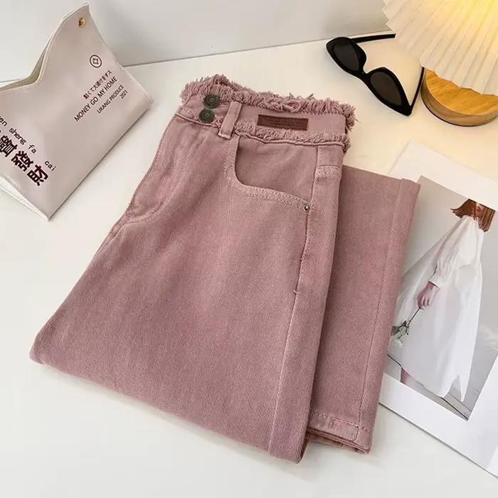 Jean Rose de Style Coréen pour Femme