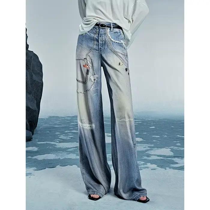 TOYOUTH femmes Denim Jean 2025 printemps nouveau pantalon Long 8518053