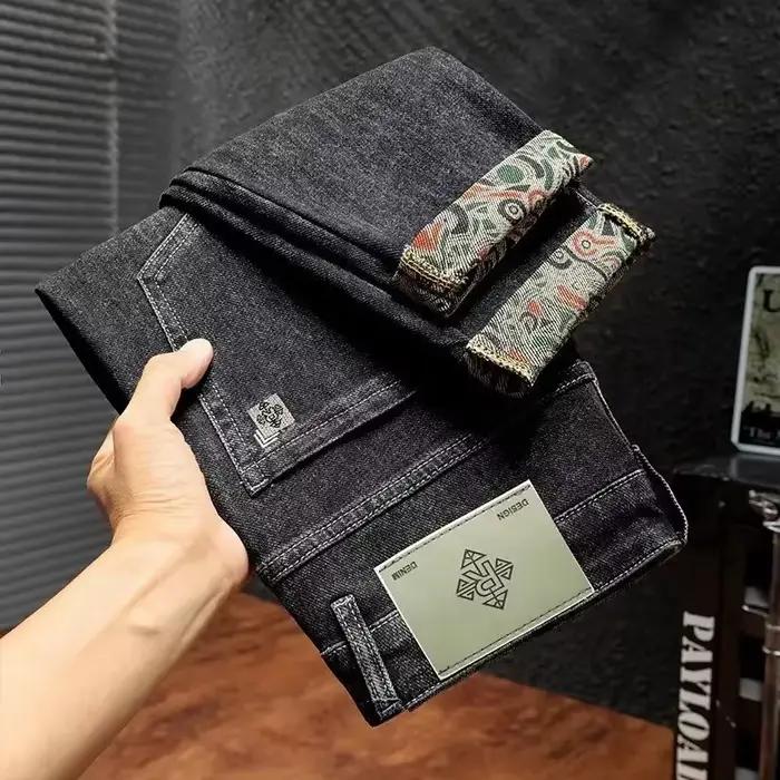 Nouveaux jeans homme toile denim coupe ajustée brodé imprimé tendance printemps été occasions quotidiennes polyvalents confortables