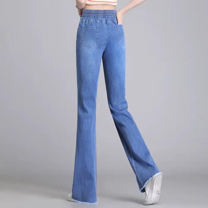 Jean en Denim à Bord Brut pour Femme