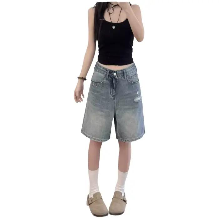 Jean en denim déchiré pour femme