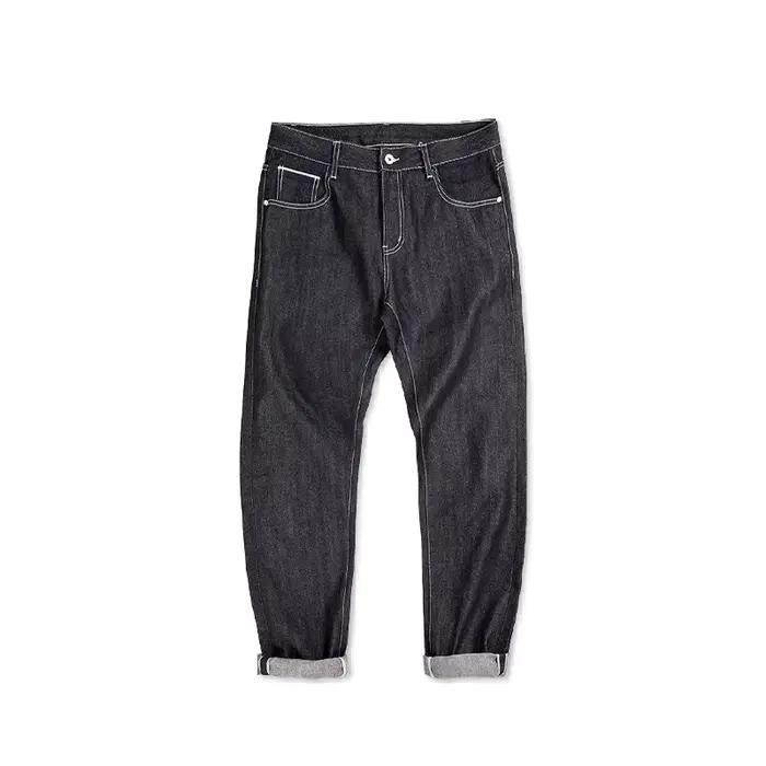 Maden Jean vintage homme en denim argenté 13OZ selvedge original pantalon droit taille mi-haute sans élasticité pour