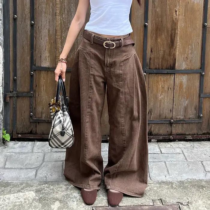 2026 Jeans personnalité rue mode ample jambe large pantalon de sol