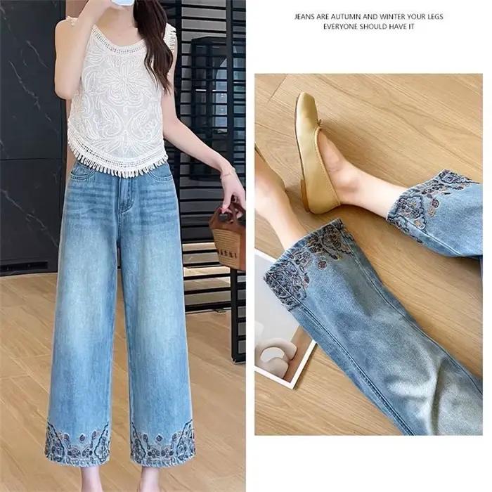 Jean Brodé pour Femme, Pantalon Court d'Été