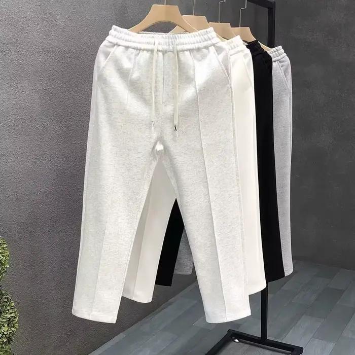 Pantalon décontracté à jambe droite pour homme – Tendance été 2026 – Coupe ample avec cordon de serrage – Polyvalent –