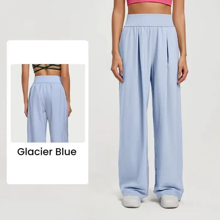 Pantalon femme jambe large taille haute