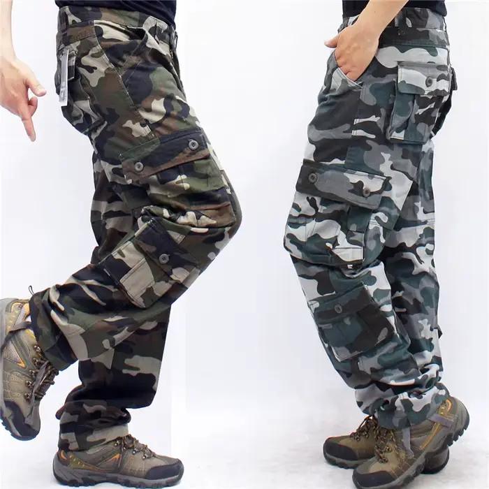 CamSolomon-Pantalon cargo camouflage pour homme