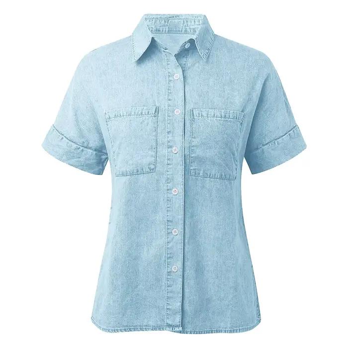 Chemise en jean à manches longues pour femmes