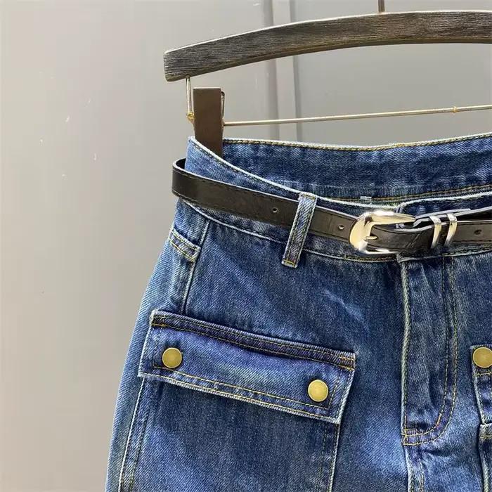 Jupe courte en Denim foncé pour femmes