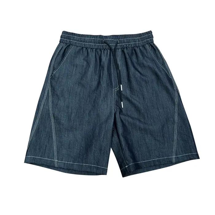 Shorts en jean décontractés et respirants Old Qianfeng Primary Color pour hommes – Coupe ample et polyvalente