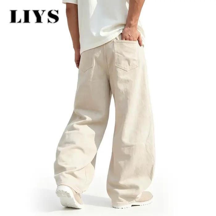 LIYS – Jean ample beige américain pour homme