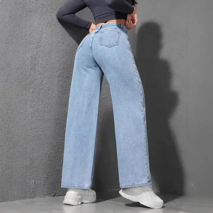 Jeans femmes Denim pantalon large jambe