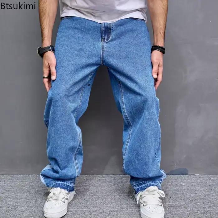 Jean baggy tendance 2026 pour homme – Pantalon décontracté rétro à jambe large et droite