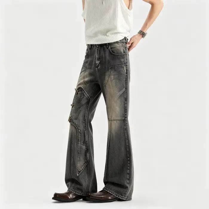 PFNW Jean en denim délavé tendance pour homme
