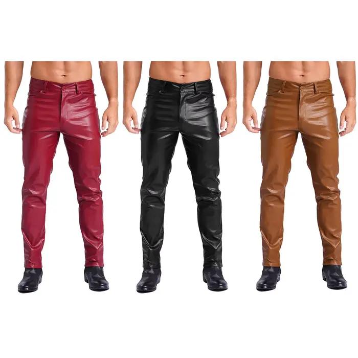Pantalon en simili cuir Wetlook pour hommes