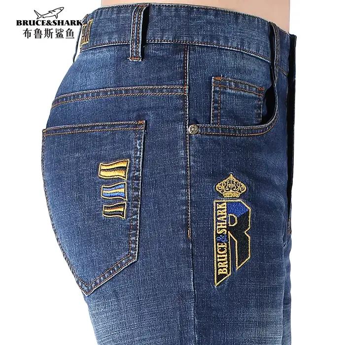 Jean droit de luxe Bruce & Shlavabo homme décontracté et élégant bleu clair et foncé pour hommes printemps été ocassions quotidiennes