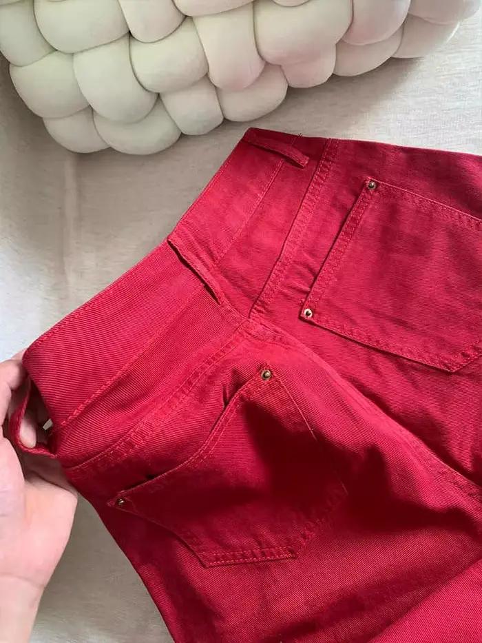Jean rouge de Style américain pour femmes