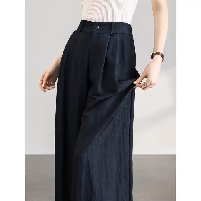 Pantalon large décontracté taille haute pour femme VIMLY