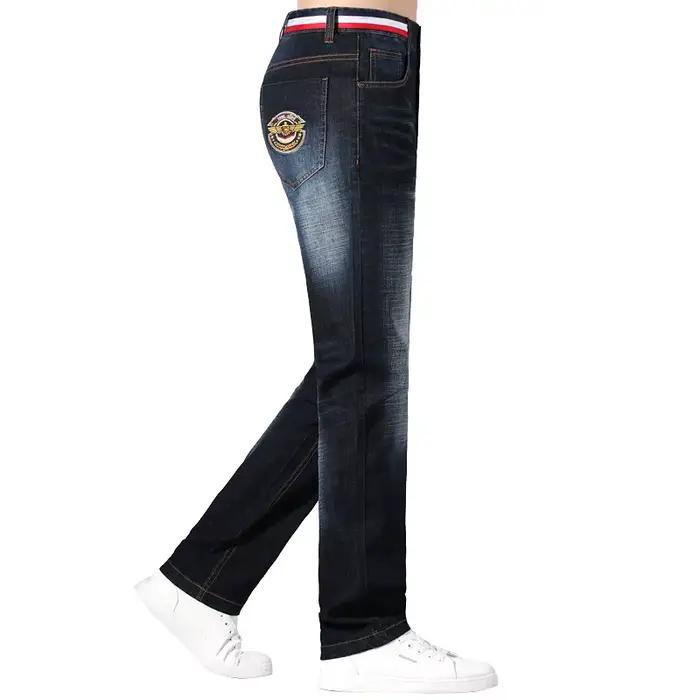 Été nouveaux hommes bleu jean mince Stretch coton Denim Bruce & Shark décontracté droit taille moyenne