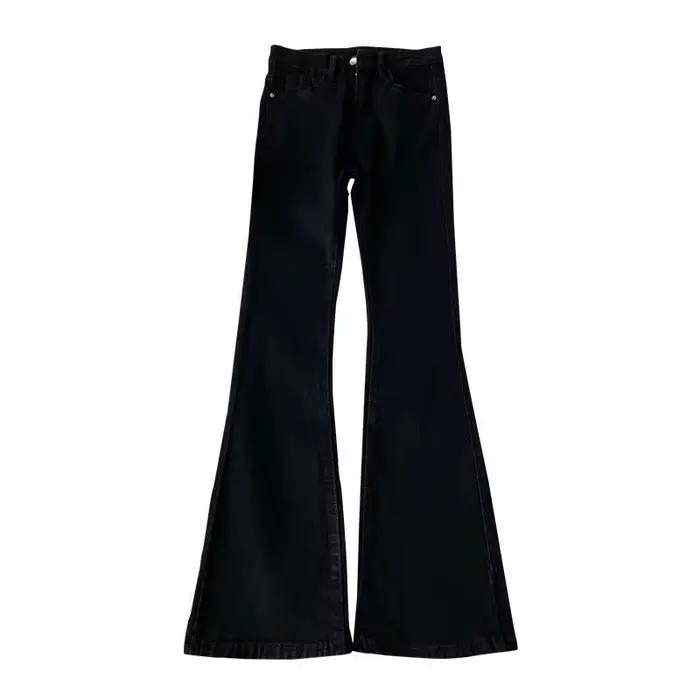 Jean slim taille haute noir pour femme