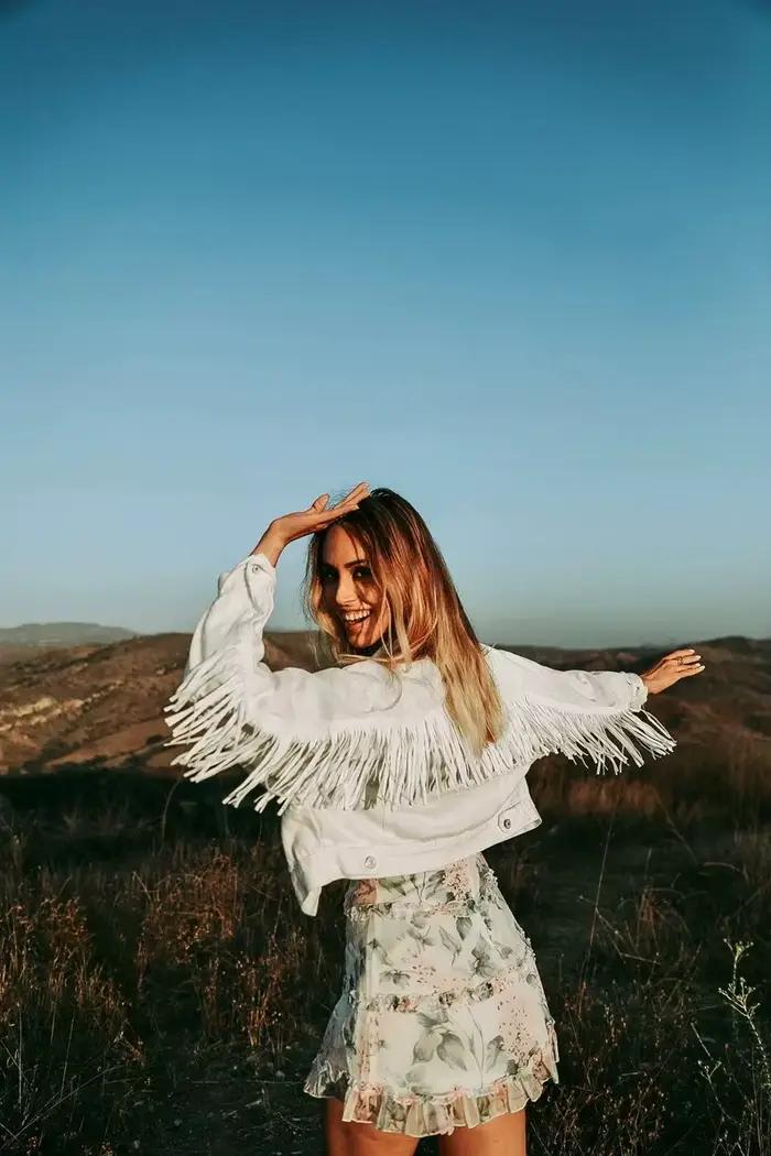 Veste en jean avec étoiles