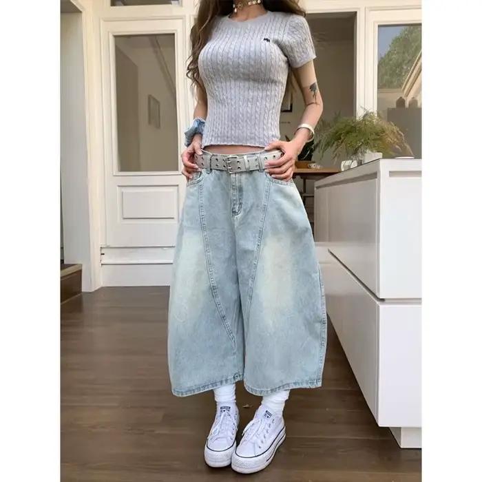 Jean baggy décontracté pour femme style vintage sexy Harajuku Y2K punk