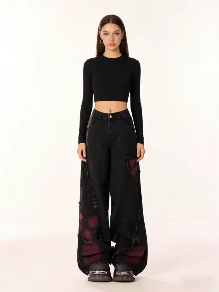 Jean Baggy papillon pour femmes