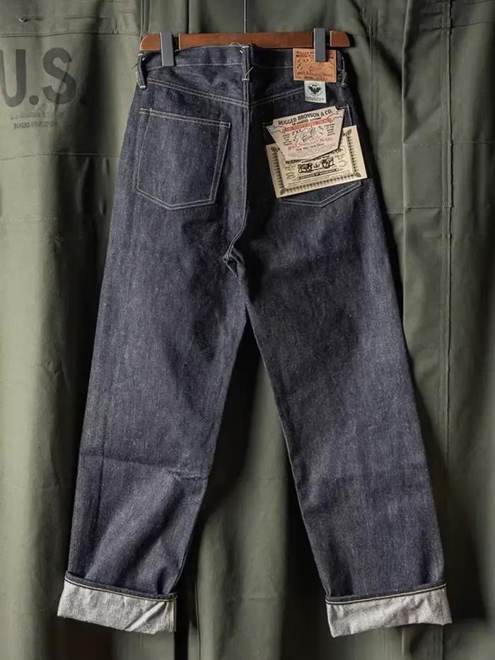 Robuste Bronson S801XX Slub Raw Selvage Denim Jeans 1943 Vintage Taille Salopette Rigide