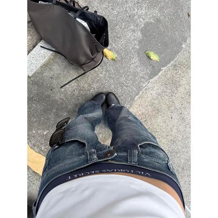 Jean baggy bleu Y2K pour femme
