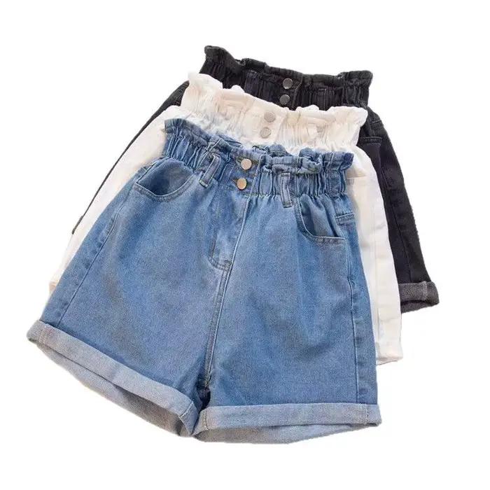 Shorts en jean amples à jambe large pour femme coupe droite tendance pour le quotidien été coton ultra-fin finition lavée style urbain libertés de mouvement