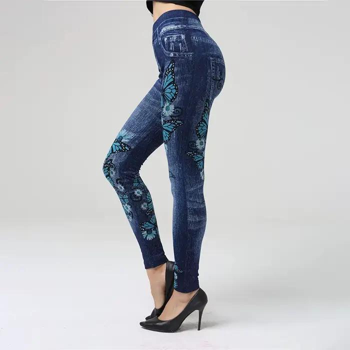 Legging en Jean Sans Couture pour Femme