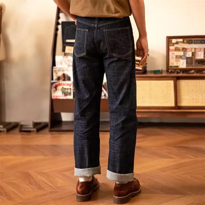 Red Tornado S1000XX WWII modèle large jean droit un lavage 14oz lisière Denim
