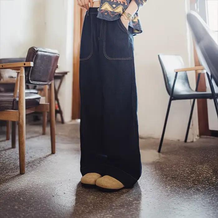 Maden – jean ample en Denim à jambes droites pour femme