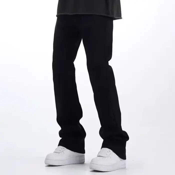 Homme couleur unie coupe ample jean unisexe 2025 printemps été nouveau pantalon américain décontracté mode minceur Micro