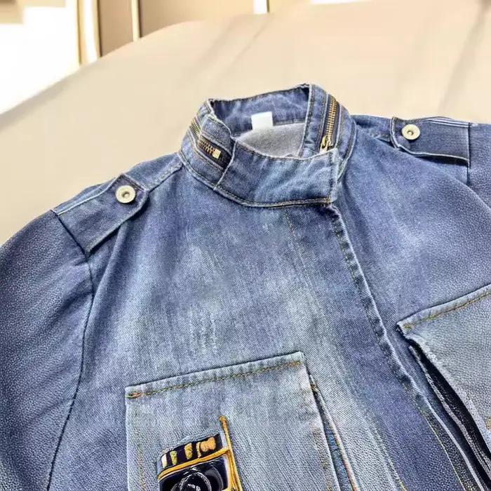 Haut en jean grande taille pour femme