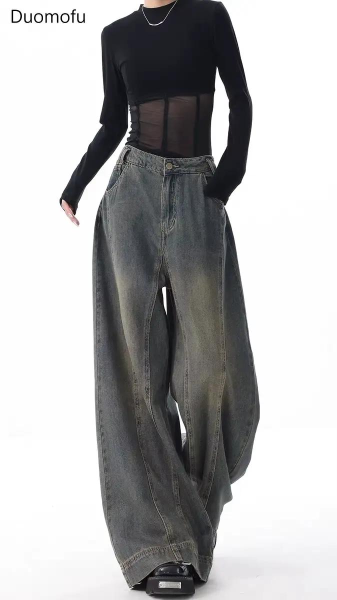Duomofu automne nouveau Vintage Simple mince taille haute jean classique