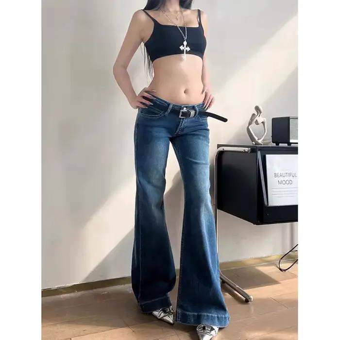 Jean évasé taille haute pour femme