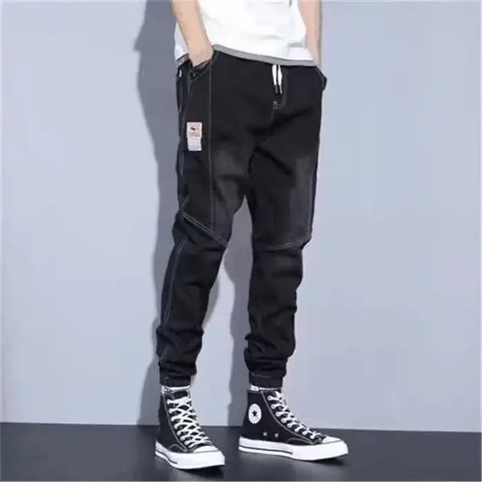 Printemps automne taille ample hommes jean à la mode marque vêtements de travail décontractés pantalons longs