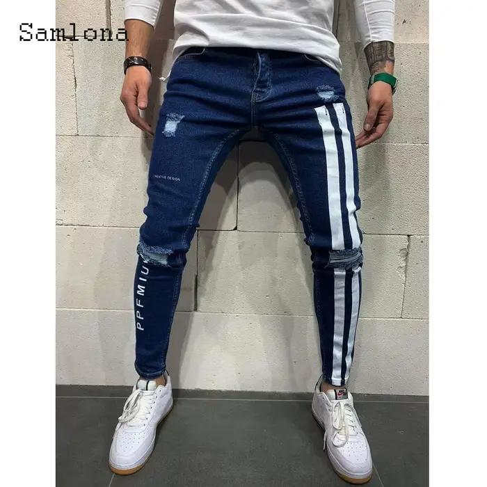 Samlona-Jean Slim en Denim pour Homme