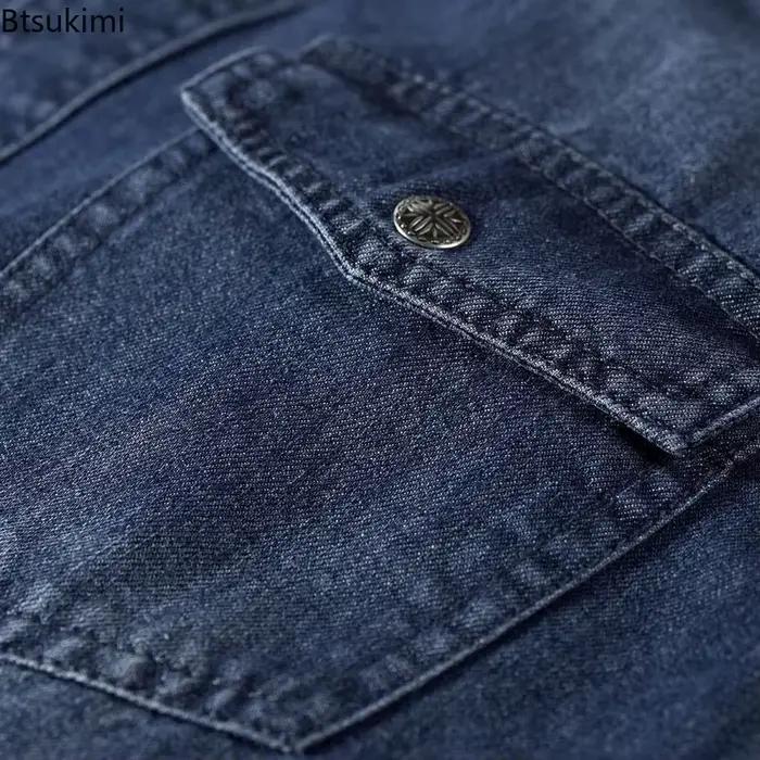2026Men Denim Jean chemise à manches longues 100% coton de haute qualité beau Hombre décontracté