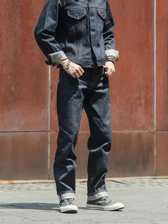 Non stock fin des années 1960 jean coupe slim pour homme pantalon