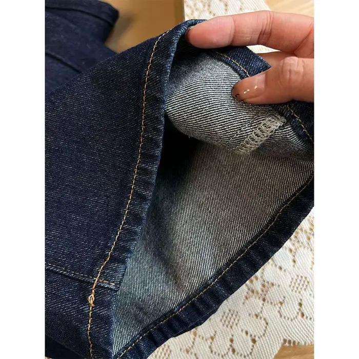 Jean droit ample taille haute pour femme