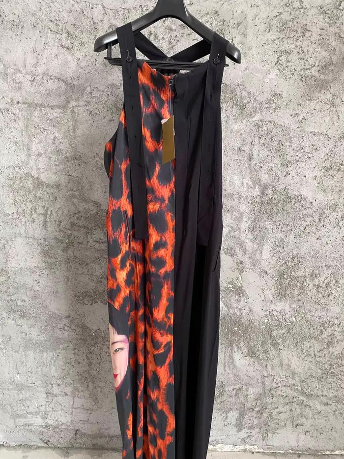 Salopette imprimée léopard homme style américain retro pleine longueur quatre saisons occasionnels banquets