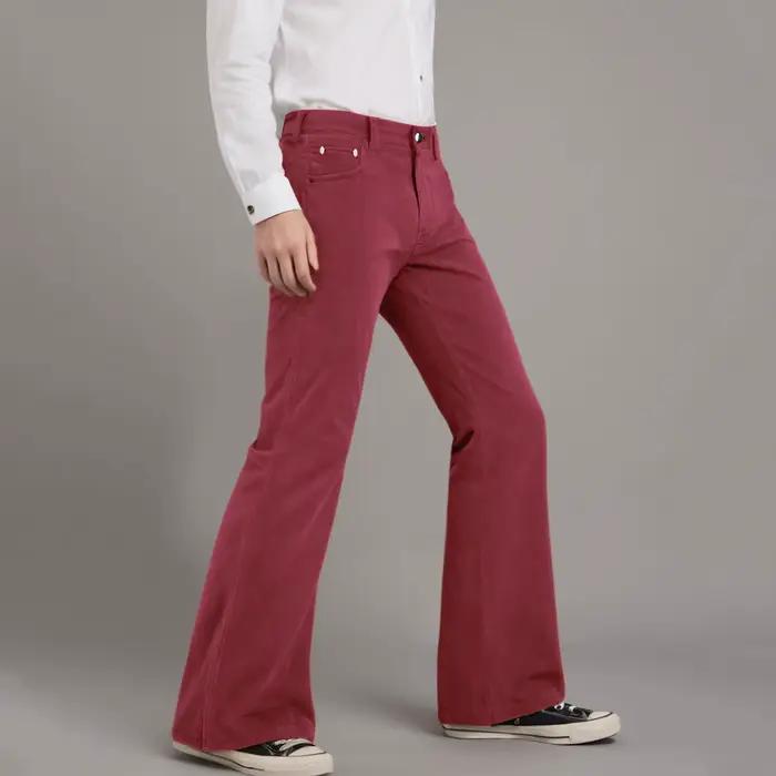 FJChimStreet-Pantalon Évasé en Denim pour Homme