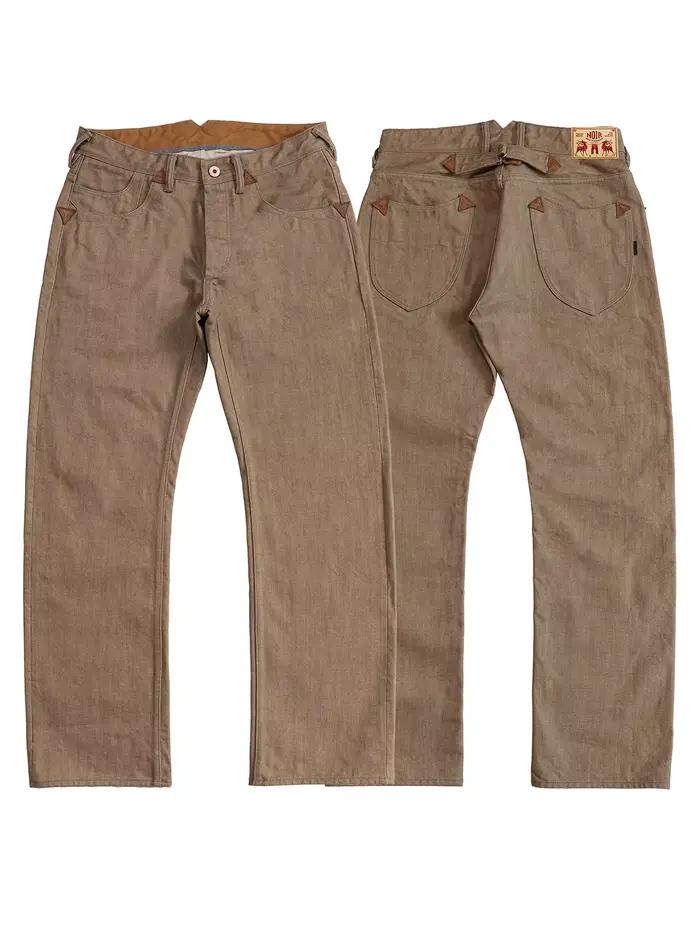 Red Tornado NOIR 18oz kaki teint tige Denim jean décontracté jambe droite vêtements de travail pantalon bouton mouche