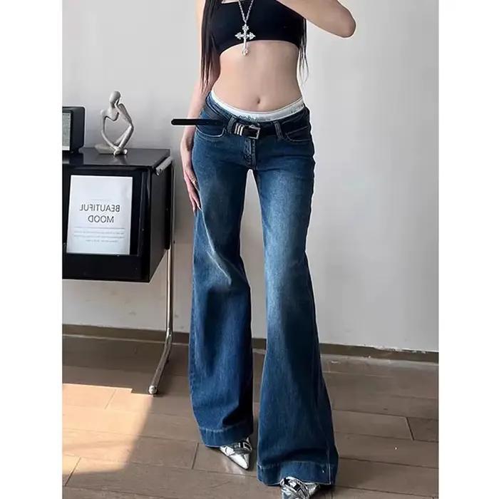 Jean évasé taille haute pour femme