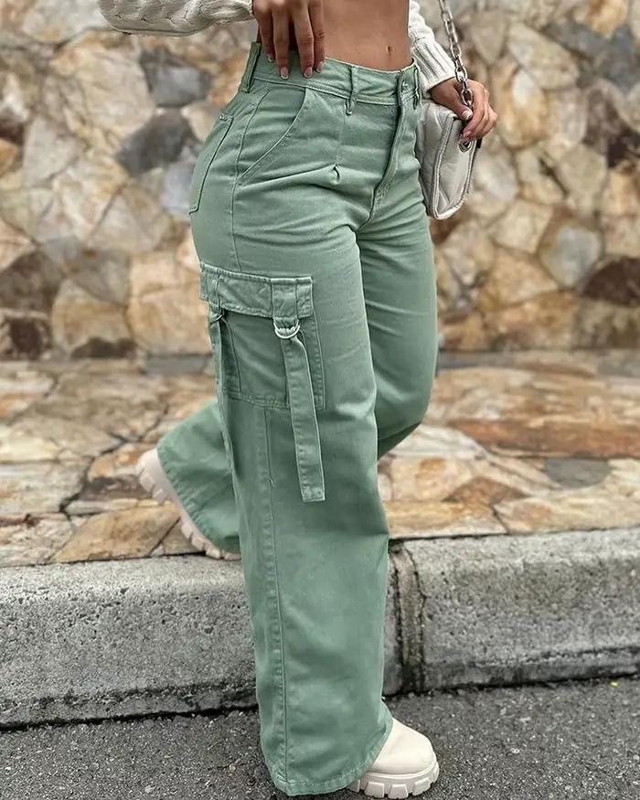 Pantalon Cargo taille haute pour femmes